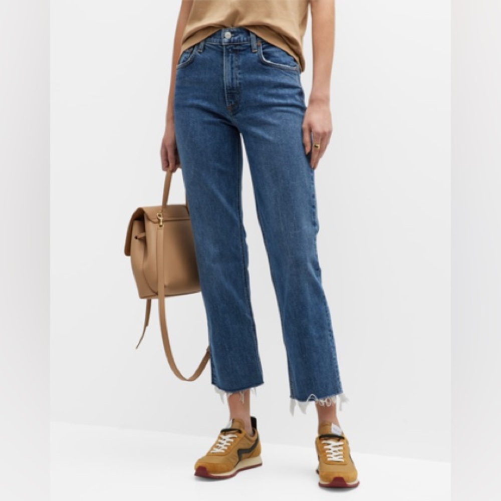 AGOLDE High Rise Straight Leg Jeans | Sphere | Size 26 | Raw Hem 100% Cotton